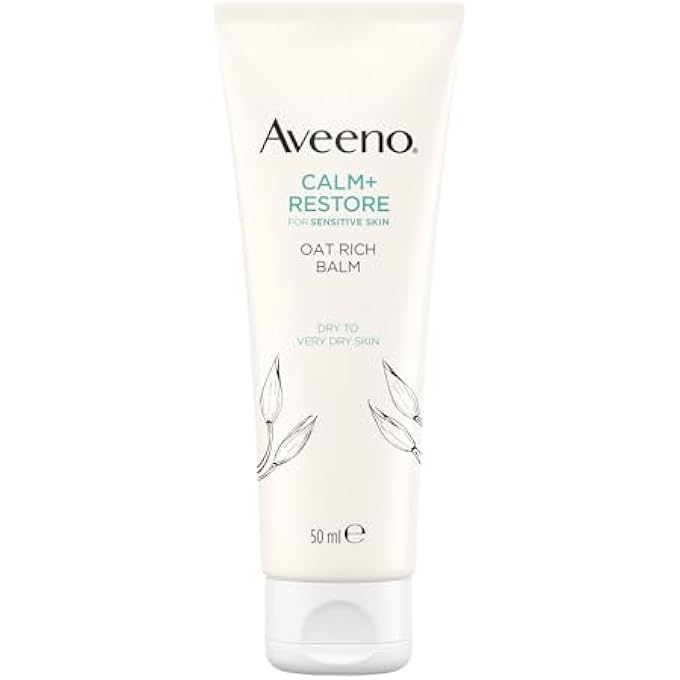 Aveeno FACE CALM+RESTORE RICH OAT MOISTURISING BALM (1X 50ML), 24-HOUR HYDRATION FACE MOISTURISER WITH TRIPLE OAT COMPLEX, (PACKAGING MAY VARY) - Image 1